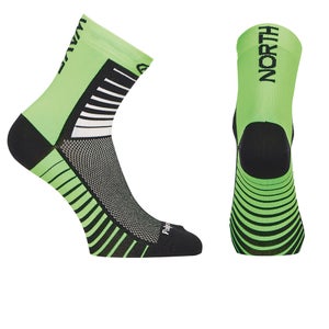 Northwave Sonic 12cm Cuff Socks - Black/Green Fluo