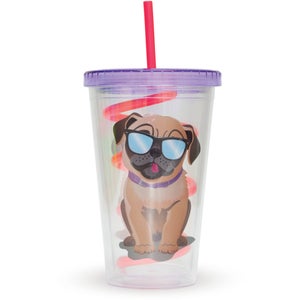 Pug Straw Cup - Multi (16oz)
