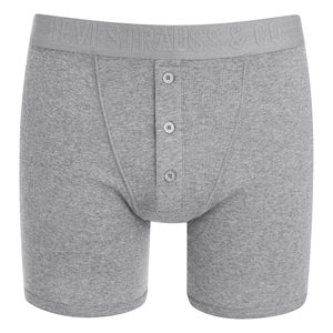 Levi's Men's Long Button Boxers - Grey