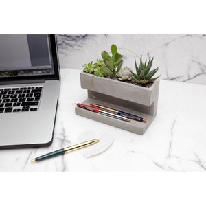 Concrete Desktop Planter and Pen Holder - Large
