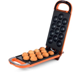 Giles & Posner EK2069 Electric 12 Hole Non Stick Flip Over Cake Pop Maker - Orange (700W)