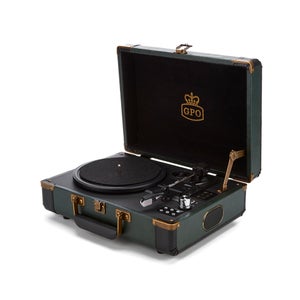 GPO Retro Ambassador Brief Case Turntable - Green/Black