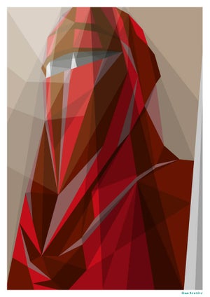 Star Wars Guard Imperial Guard Inspired Geometric Art Print - 16.5" x 11.7"