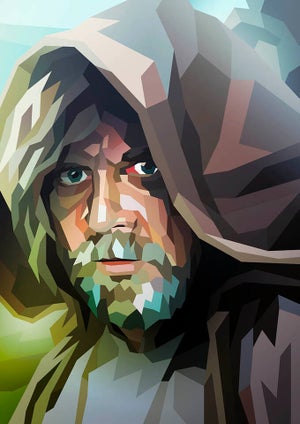 Star Wars Luke Skywalker Inspired Illustrative Fine Art Print - 16.5 x 11.7