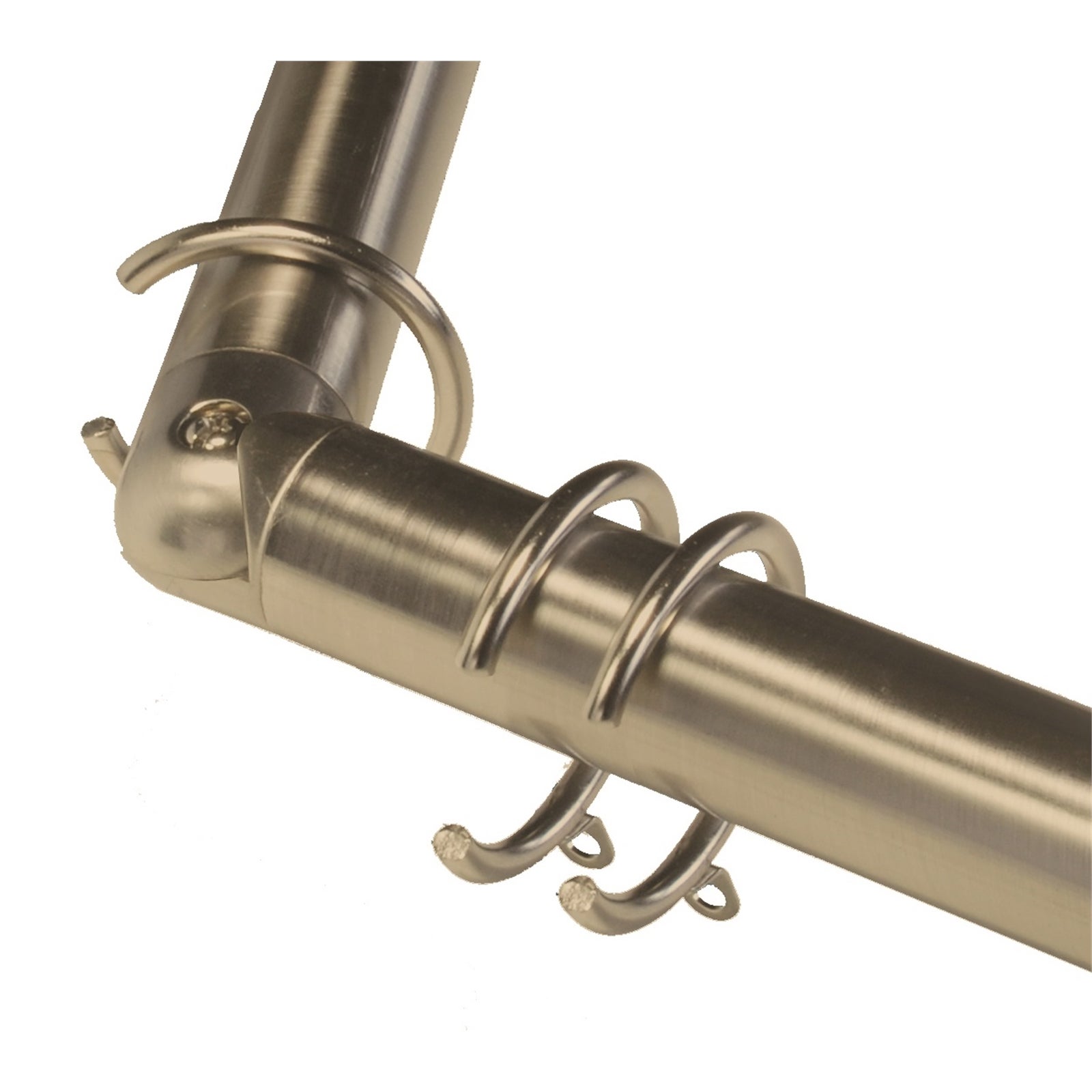Bay Window Curtain Poles | Brass & Steel Fixtures | Homebase