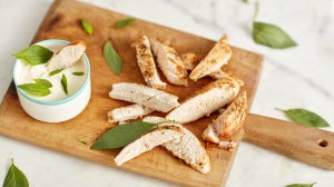 Turkey Steak with Garlic & Basil Yoghurt Sauce