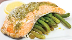 Salmone al Pesto con Fagiolini