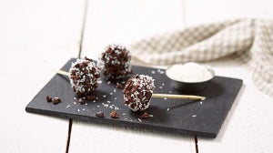 Piruletas de chocolate. Receta saludable