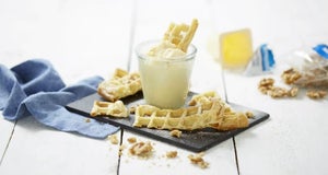 Protein Waffeln mit Vanillepudding | Fitness Dessert Rezept