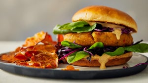 Fűszeres csicseriborsó és koriander vegán burger recept