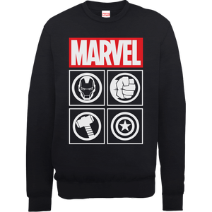 Marvel Avengers Assemble Icons Pullover Sweatshirt - Black