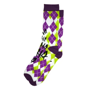DC Comics The Joker Crew Socks - Argyle Purple and Green