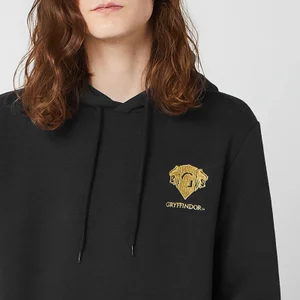Harry Potter Gryffindor Unisex Embroidered Hoodie - Black