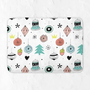 Colourful Christmas Decorations Bath Mat