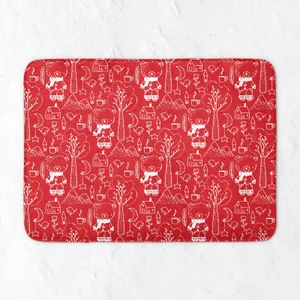 Bear Winter Forest Adventure Bath Mat