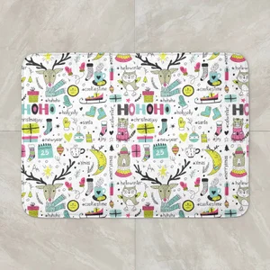 Funky Christmas Pattern Bath Mat