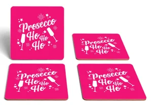 Prosecco Ho Ho Ho Square Coaster Set