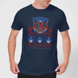 Autobots Classic Ugly Knit Men's Christmas T-Shirt - Navy