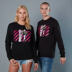 Harley Quinn Pink Stripes Unisex Birds of Prey Sweatshirt - Black