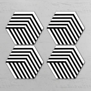 Optical Illusion Hexagonal Coaster Set