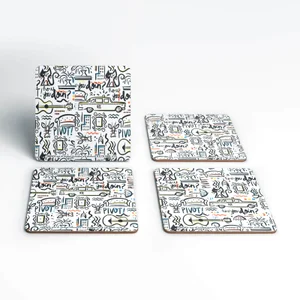 Friends Pattern Square Coaster Set