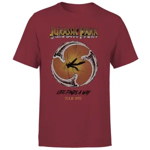 Jurassic Park Life Finds A Way Tour Unisex T-Shirt - Burgundy