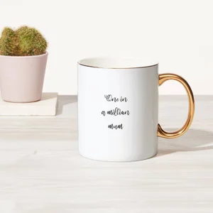 One In A Million Mum Bone China Gold Handle Mug