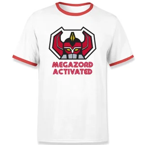 Power Rangers Megazord Activated Unisex T-Shirt - Weiß / Rot Ringer