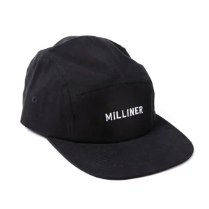 Milliner 5 Panel Cotton Black with Milliner Embroidered