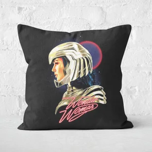 Wonder Woman Retro Neon Square Cushion