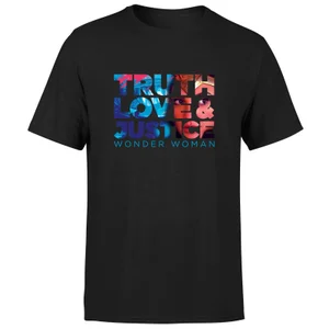 Wonder Woman Truth, Love und Justice Herren T-Shirt - Schwarz