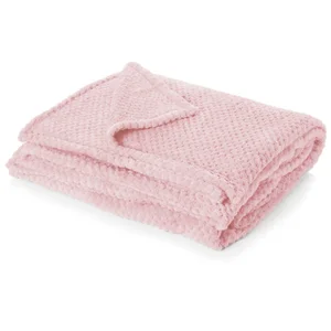 Textured Waffle Throw - Blush Pink