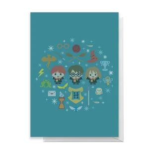 Harry Potter Trio Wreath Greetings Card