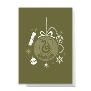 Harry Potter Slytherin Christmas Greetings Card