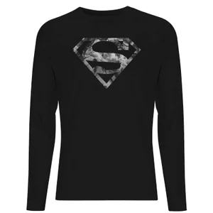 DC Marble Superman Logo Unisex Long Sleeve T-Shirt - Black