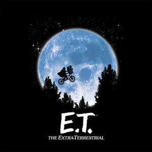 ET Moon Silhouette Damen T-Shirt - Schwarz
