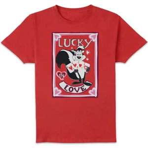 Looney Tunes Lucky In Love Pepe Le Pew Men's T-Shirt - Red