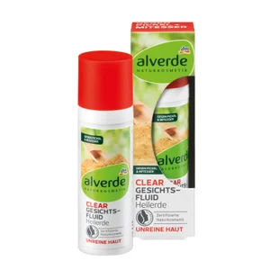 alverde NATURKOSMETIK Clear Gesichtsfluid Heilerde Bio‐Grüner‐Tee
