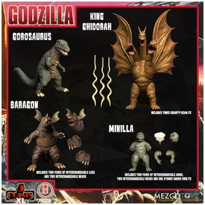 Mezco Godzilla: Destroy All Monsters Round Two 5 Points XL Deluxe Box Set