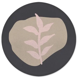 Decorsome Natural Leaf Round Bath Mat