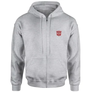 Transformers Autobot Embroidered Unisex Zipped Hoodie - Grey