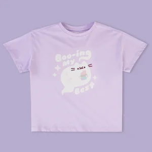 Pusheen Boo-ing My Best Women's Cropped T-Shirt - Lilac