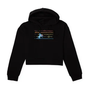 Disney Sketch Women's Cropped Hoodie - Black
