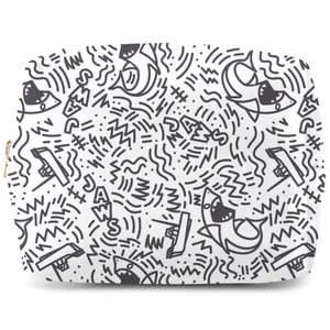 Jaws Doodle Pattern Makeup Bag