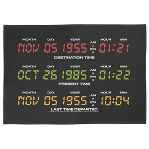 Back To The Future Destination Clock Tea Towel