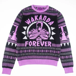 Black Panther Wakanda Forever Knitted Christmas Jumper