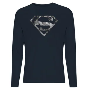 DC Originals Marble Superman Logo Men's Long Sleeve T-Shirt - Navy