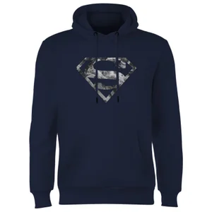 Marble Superman Logo Hoodie - Navy