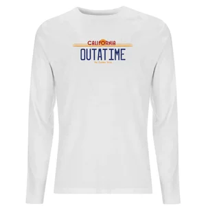 Back To The Future Outatime Plate Men's Long Sleeve T-Shirt - White