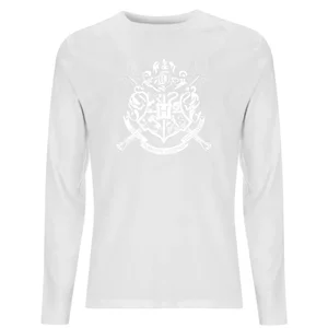Harry Potter Hogwarts House Crest Men's Long Sleeve T-Shirt - White